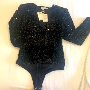 Good American bodysuit. Black sequin.